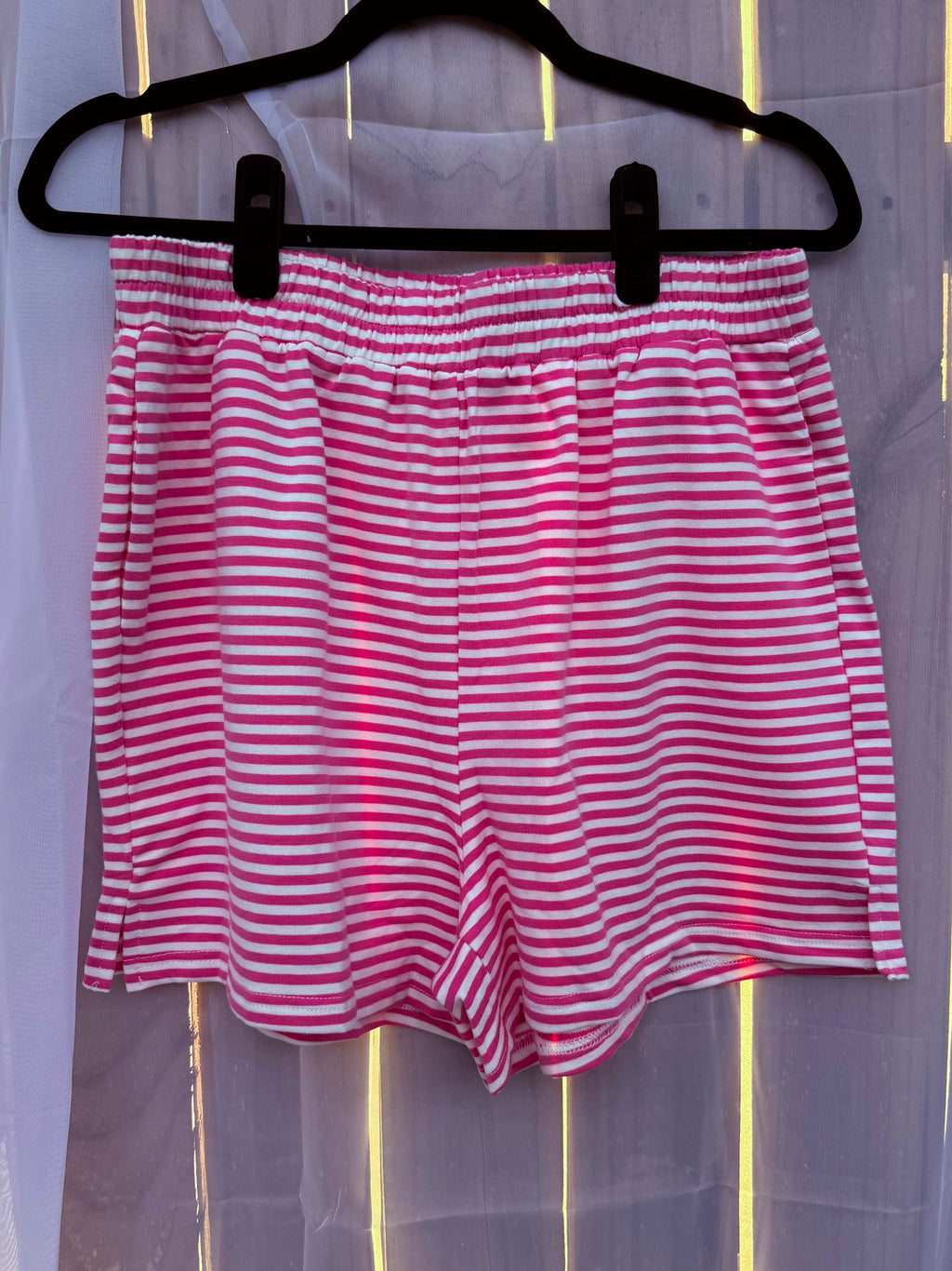 Pink Striped Set | Mock Neck Top