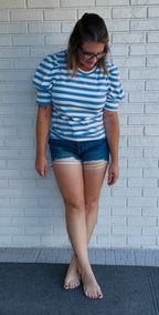 Americana Breeze Top | Puffed Sleeve - Fairway Faith Apparel Co
