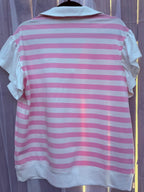 Charlotte Top | Pink Striped Short Sleeve - Fairway Faith Apparel Co