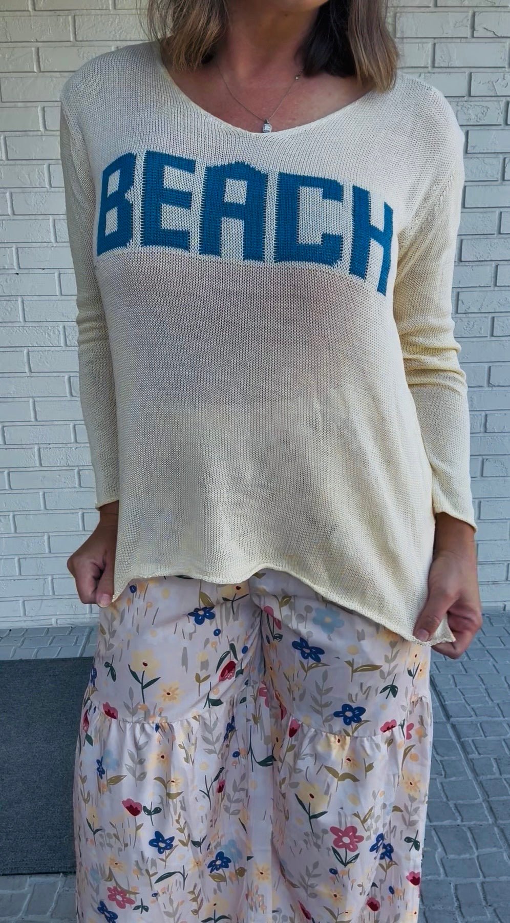 Hollow Knit Blouse | Beach - Fairway Faith Apparel Co