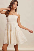 Lace Tiered Mini Dress LD1628 - Fairway Faith Apparel Co