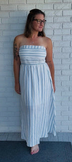 Strapless Midi Dress | Linen - Fairway Faith Apparel Co