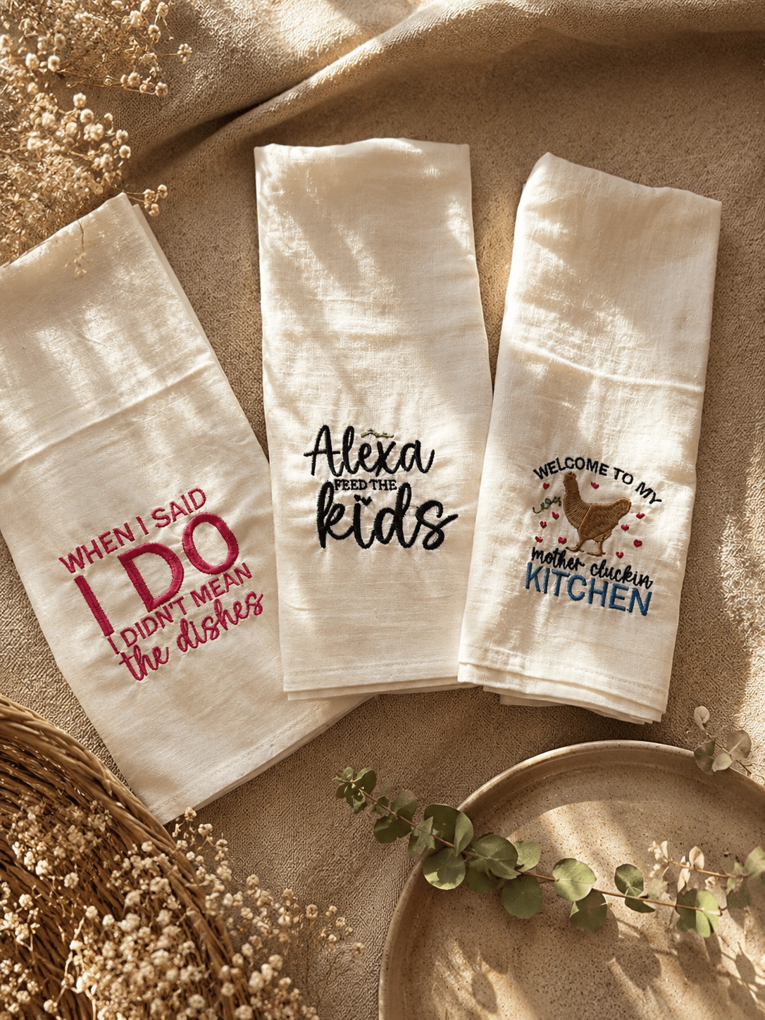 Tea Towels | Embroidered - Fairway Faith Apparel Co