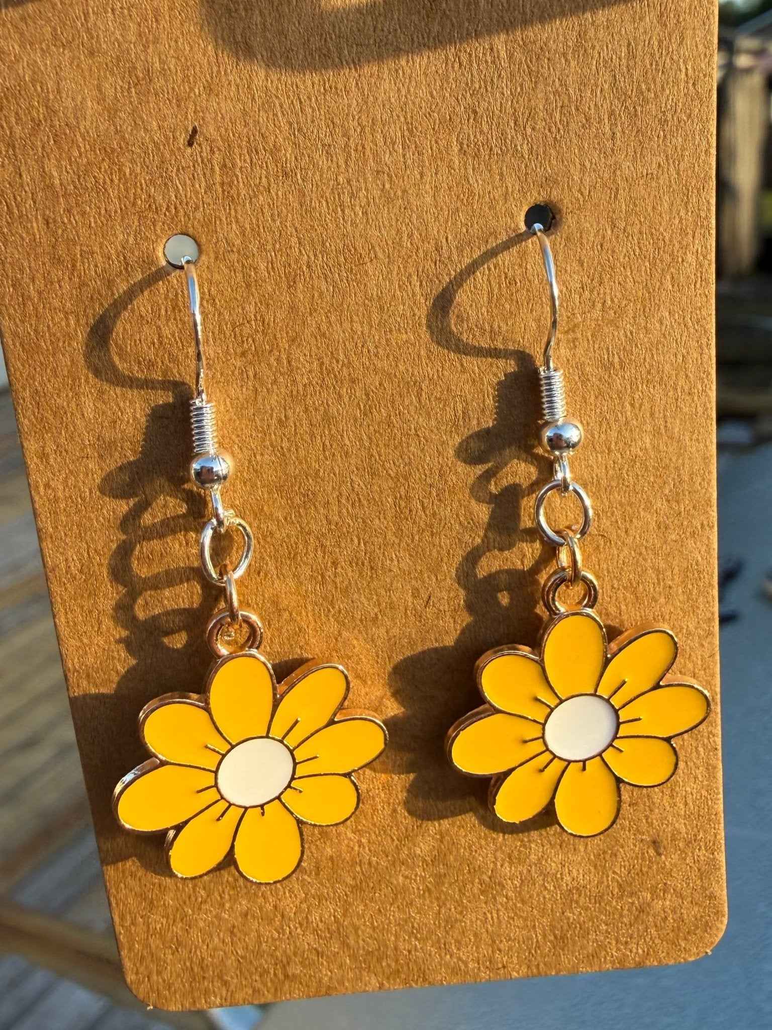 Yellow Flower Earring | Silver Large
